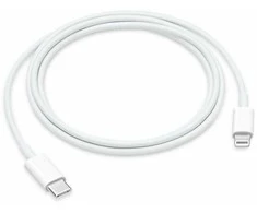 iPhone kabelis Lightning/USB-C, baltos spalvos