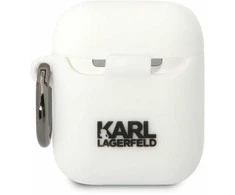 Dėklas Karl Lagerfeld KLA2RUNCHH AIRPODS 1/2 COVER Baltas/Baltas SILICONE CHUPETTE HEAD 3D