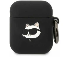 Karl Lagerfeld KLA2RUNCHK AIRPODS 1/2 COVER Juodas/Juodas SILICONE CHUPETTE HEAD 3D