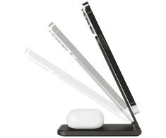 Karl Lagerfeld foldable Belaidis įkroviklis 2-in-1 KLDCRFALKINK 15W juodos spalvos Ikonik MagSafe