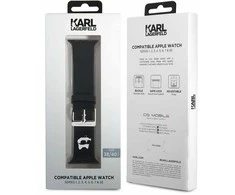 Apyrankė Apple Watch 4 / 5 / 6 / 7 / 8 / SE (38 / 40 / 41 MM) Karl Lagerfeld 3D Rubber Choupette Head (KLAWMSLCNK) juodos spalvos