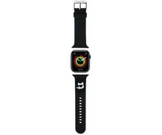 Apyrankė Apple Watch 4 / 5 / 6 / 7 / 8 / SE / Ultra (42 / 44 / 45 / 49 MM) Karl Lagerfeld 3D Rubber Choupette Head (KLAWLSLCNK) juodos spalvos