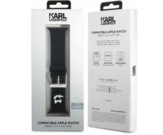 Apyrankė Apple Watch 4 / 5 / 6 / 7 / 8 / SE / Ultra (42 / 44 / 45 / 49 MM) Karl Lagerfeld 3D Rubber Choupette Head (KLAWLSLCNK) juodos spalvos