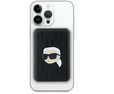 Karl Lagerfeld Powerbank indukcinis KLPB5FPGKSKIHK 16W 5000mAh juodos spalvos Karl Head Pin MagSafe