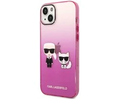 Karl Lagerfeld KLHCP14MTGKCP iPhone 14 Plus 6,7 colio kietas dėklas, eilinis/rožinis gradientas Karl &amp; Choupette