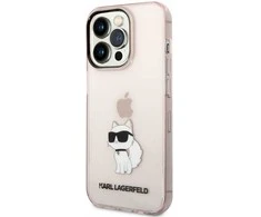 Apple iPhone 14 Pro Karl Lagerfeld dėklas Ikonik Choupette (KLHCP14LHNCHTCP) rožinės spalvos