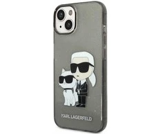 Karl Lagerfeld KLHCP14MHNKCTGK iPhone 14 Plus 6,7 colių juodas / Judas kietas dėklas IML GLIT NFT Karl&amp;Choupette