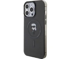Apple iPhone 15 Pro Max Karl Lagerfeld dėklas IML Ikonik MagSafe (KLHMP15XHFCKNOK) juodos spalvos