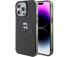 Apple iPhone 15 Pro Max Karl Lagerfeld dėklas IML Ikonik MagSafe (KLHMP15XHFCKNOK) juodos spalvos