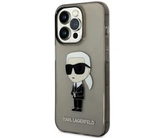 Apple iPhone 14 Pro Karl Lagerfeld dėklas Ikonik Karl Lagerfeld (KLHCP14LHNIKTCK) juodos spalvos