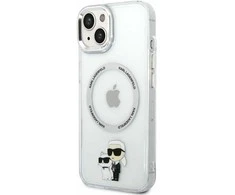 Apple iPhone 14 Plus Karl Lagerfeld dėklas Iconic Karl&amp;Choupette Magsafe (KLHMP14MHNKCIT) skaidrus
