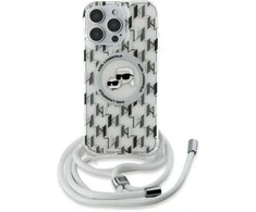 Karl Lagerfeld KLHMP16LHCKCKLCT Apple iPhone 16 Pro 6.3" dėklas telefonui skaidrus IML Crossbody Monogram Karl &amp; Choupette Head MagSafe