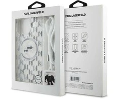 Karl Lagerfeld KLHMP16XHCKCKLCT Apple iPhone 16 Pro Max 6.9″ skaidrus kietas dėklas IML Crossbody Monogram