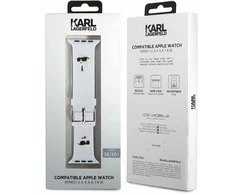 Apyrankė Apple Watch 38 / 40 / 41 mm Karl Lagerfeld Strap 3D Rubber Karl&Choupette Heads (KLAWMSLKCNH ) baltos spalvos