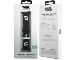 Apyrankė Apple Watch 4 / 5 / 6 / 7 / 8 / SE (38 / 40 / 41 MM) Karl Lagerfeld 3D Rubber Karl&Choupette Heads (KLAWMSLKCNK) juodos spalvos