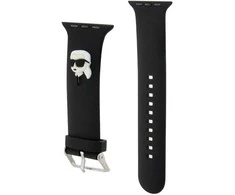 Apyrankė Apple Watch 4 / 5 / 6 / 7 / 8 / SE (38 / 40 / 41 MM) Karl Lagerfeld 3D Rubber Karl Head (KLAWMSLKNK) juodos spalvos