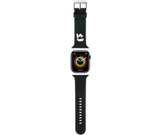 Apyrankė Apple Watch 4 / 5 / 6 / 7 / 8 / SE / Ultra (42 / 44 / 45 / 49 MM) Karl Lagerfeld 3D Rubber Karl Head (KLAWLSLKNK) juodos spalvos