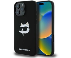 Dėklas Karl Lagerfeld Silicone Choupette Head Print MagSafe - Case Apple iPhone 16 Pro Max juodas