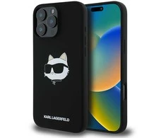 Dėklas Karl Lagerfeld Silicone Choupette Head Print MagSafe - Case Apple iPhone 16 Pro Max juodas
