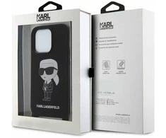 Karl Lagerfeld KLHCP15XSCBSKNK Apple iPhone 15 Pro Max 6.7″ kietas dėklas juodos spalvos Crossbody Silicone Ikonik