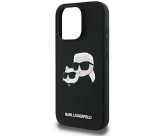 Karl Lagerfeld KLHMP16XSKCHPPLK Apple iPhone 16 Pro Max 6.9″ juodos spalvos kietas dėklas Silicone Double Heads Pr