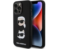 Dėklas Karl Lagerfeld KLHCP15XSDHKNK IPHONE 15 PRO MAX 6.7 "Juodas/Juodas SILICONE KARL &amp; CHUPETTE HEAD