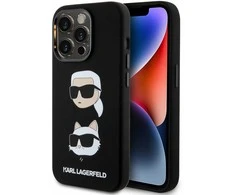 Dėklas Karl Lagerfeld KLHCP15LSDHKCNK IPHONE 15 PRO 6.1 "Juodas/Juodas SILICONE KARL &amp; CHUPETTE HEAD