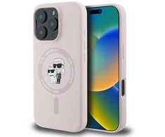Karl Lagerfeld KLHMP16XSCMKCRHP Apple iPhone 16 Pro Max 6.9" rožinis kietasis silikoninis dėklas Karl&amp;Choupette H