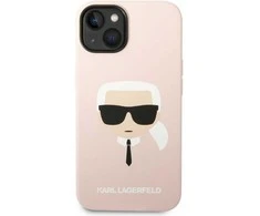Dėklas Karl Lagerfeld KLHCP14MSLKHLP IPHONE 14 PLUS / 15 PLUS 6.7 "HARDCASE Rožinis / Rožinis SILICONE KARL`S HEAD