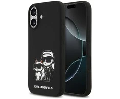 Karl Lagerfeld Liquid Silicone K&CH Sketch MagSafe dėklas skirtas Apple iPhone 17 juodos spalvos