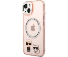 Karl Lagerfeld Karl&amp;Choupette Aliuminio MagSafe - dėklas skirtas Apple iPhone 14 Plus Rožinė