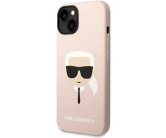 Dėklas Karl Lagerfeld KLHMP14MSLKHLP IPHONE 14 PLUS / 15 PLUS 6.7 "HARDCASE LIGHT Rožinis / LIGHT Rožinis SILICONE KARL`S HEAD MAGSAFE