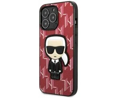 Apple iPhone 13 Pro Karl Lagerfeld dėklas Monogram Ikonik Patch raudonos spalvos