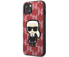 Apple iPhone 13 Mini Karl Lagerfeld dėklas Monogram Ikonik Patch raudonos spalvos