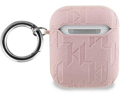 Karl Lagerfeld KLA2PGCHPP AirPods 1/2 dėklas rožinės spalvos Monogram Choupette Head