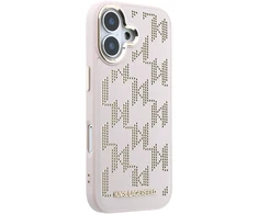 Karl Lagerfeld PU Perforated Monogram MagSafe dėklas skirtas Apple iPhone 17 rožinės spalvos