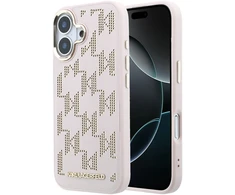 Karl Lagerfeld PU Perforated Monogram MagSafe dėklas skirtas Apple iPhone 17 rožinės spalvos