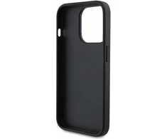 Karl Lagerfeld KLHCP15LSAPKCNPK Apple iPhone 15 Pro 6.1″ juodos spalvos kietas dėklas Saffiano Cardslot Karl&amp;Choup