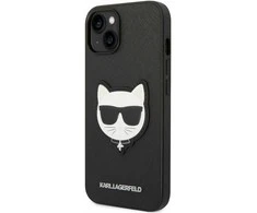 Dėklas Karl Lagerfeld KLHCP14MSAPCHK IPHONE 14 PLUS / 15 PLUS 6.7 "HARDCASE JUODA / Juodas SAFFIANO CHOUPETTE HEAD PATCH