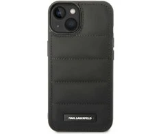 Karl Lagerfeld KLHCP14SPSQAK Apple iPhone 14/ 15 / 13 6,1″ kietas dėklas juodos spalvos Puffy Elongated Logo