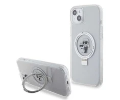 Karl Lagerfeld KLHMP15MHMRSKCH Apple iPhone 15 Plus / 14 Plus 6.7" dėklas telefonui baltos spalvos hardcase Ring Stand Karl&amp;Choupettte MagSafe