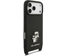 Karl Lagerfeld Saffiano Crossbody Strap Karl and Choupette Dėklas iPhone 18 Pro Juodas