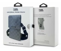 Karl Lagerfeld Saffiano Mongram Plaque - Išmanusis telefonas and accessory bag (Sidabrinis)