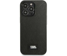 Karl Lagerfeld KLHCP13LSFMP2K Apple iPhone 13 Pro / 13 6,1″ kietas dėklas juodos spalvos Saffiano Plaque