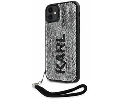 Apple iPhone 11 Karl Lagerfeld dėklas Sequins Cord (KLHCN61PSQRKS) sidabrinės spalvos