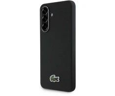 Lacoste Iconic Petit Pique Woven Logo MagSafe dėklas skirtas Samsung Galaxy A56 juodos spalvos