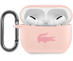 Lacoste Liquid silikoninis Glossy Printing Logo dėklas skirtas Apple AirPods Pro rožinės spalvos