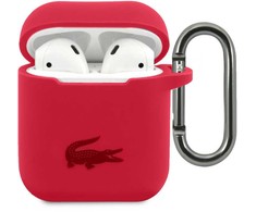 Lacoste Liquid silikoninis Glossy Printing Logo dėklas skirtas Airpods 1|2 Raudona