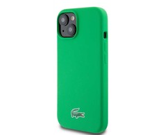 Lacoste Liquid Silicone Microfiber Croc Logo MagSafe dėklas skirtas Apple iPhone 15 žalios spalvos