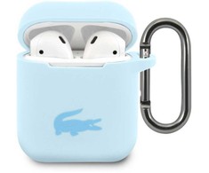 Lacoste Liquid Silicone Glossy Printing Logo dėklas skirtas Apple AirPods 1/2 mėlynos spalvos